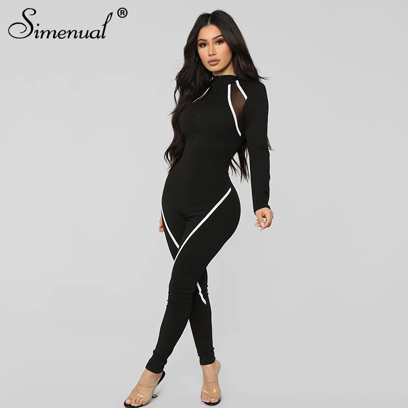 FREE SHIPPING Women Jumpsuit Long Sleeve Patchwork OG0675 FREE SHIPPING Women Jumpsuit Long Sleeve Patchwork OG0675