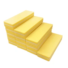 60 pièces/lot Mini Lime à ongles 100/180 jaune éponge tampon à ongles bloc Lime a Ongle lavable professionnel manucure outils limes à ongles(China)