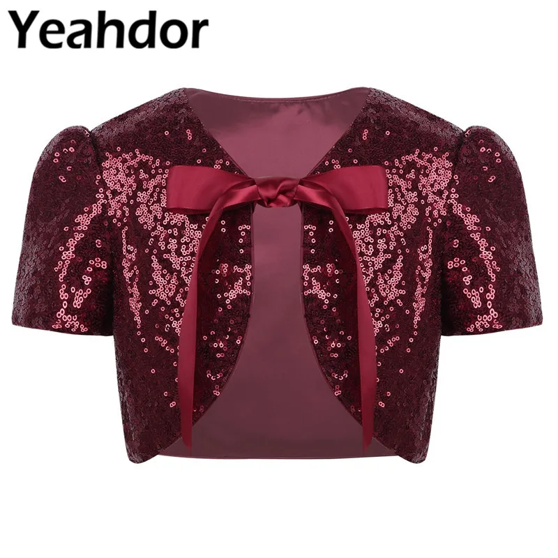 Satin Shiny Sequined Cover Up Kids Girls Cropped Bolero Cardigan Top Short Sleeve Short Jacket Shrug Girls Princess Dress Wrap
Satin Shiny Sequined Cover Up Kids Girls Cropped Bolero Cardigan Top Short Sleeve Short Jacket Shrug Girls Princess Dress Wrap