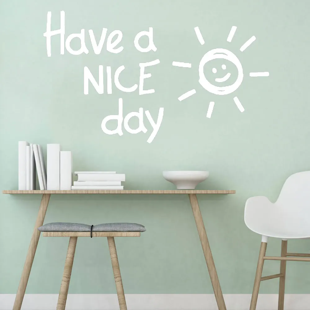 

Have A Nice Day Quotes Work Hard Sentences vinyl Wall sticker Mural Bedroom Decor wallpaper Office Classroom Decoration CX180