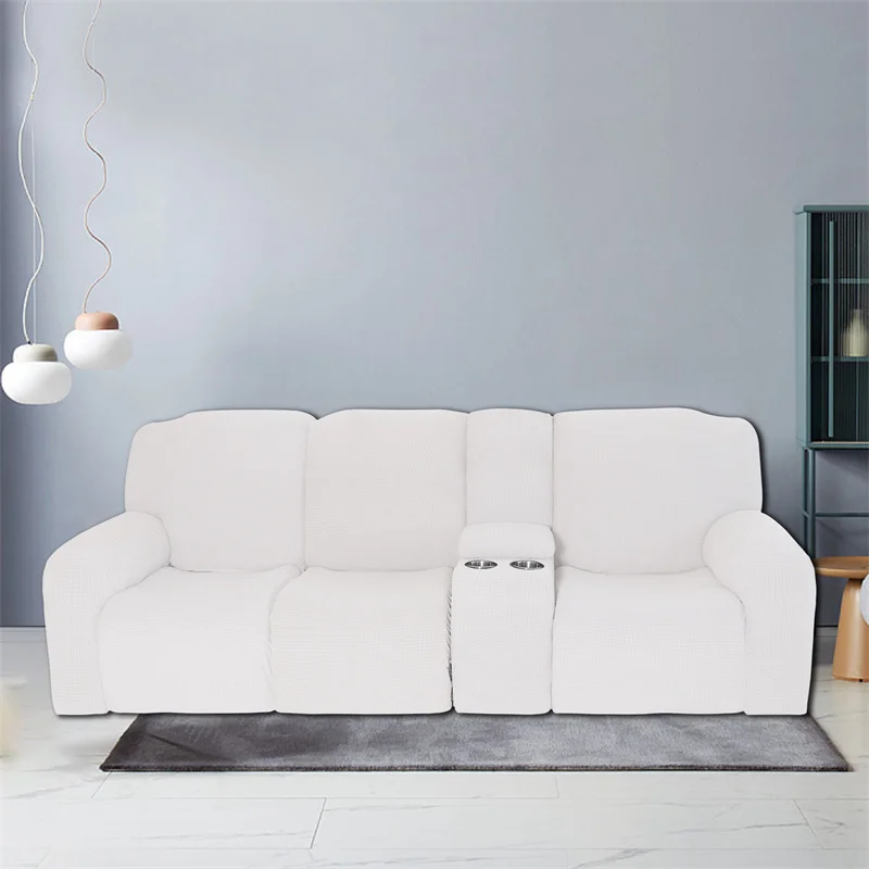 Housse extensible pour fauteuil inclinable 3 places, avec porte-gobelet, en polaire, pour salon Housse extensible pour fauteuil inclinable 3 places, avec porte-gobelet, en polaire, pour salon