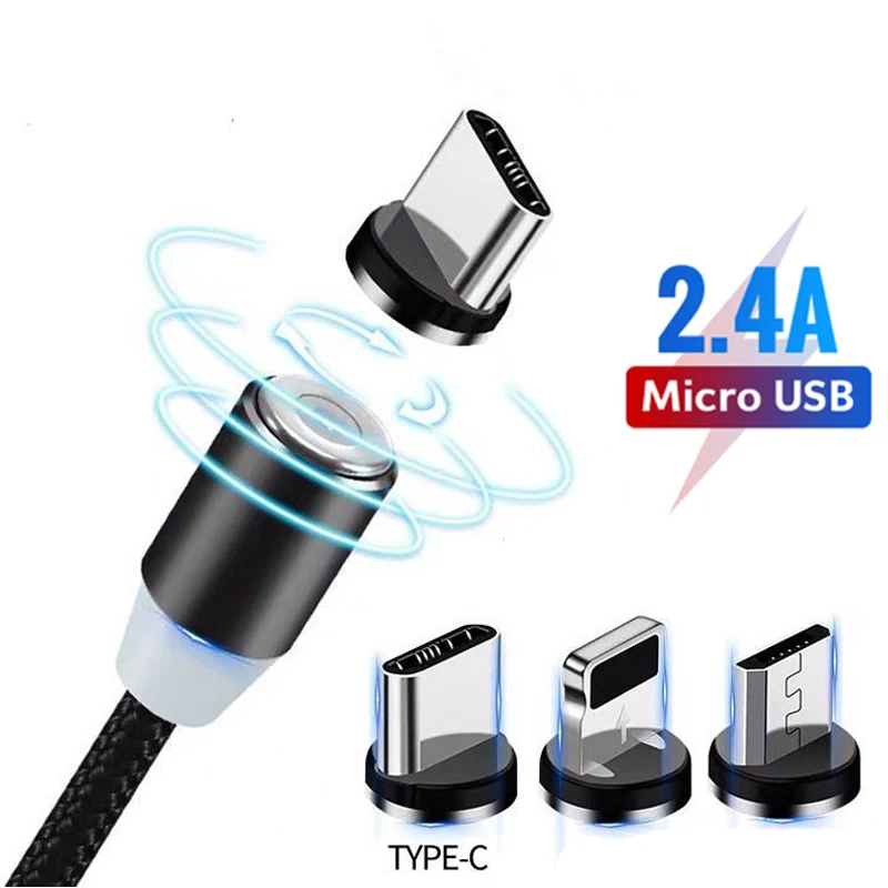 

RUZOFO LED Magnetic USB Cable Fast Charging Type C Cable Magnet Charger Data Charge Micro USB Cable Mobile Phone Cable USB Cord