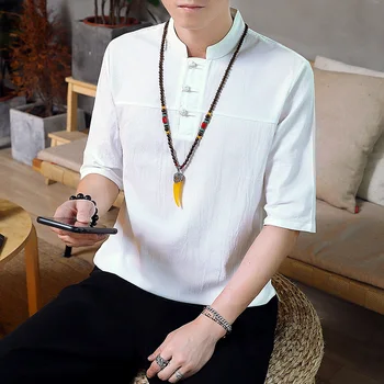 2020 new T-shirts Short sleeve button up Linen T-shirt Men stand collar Slim style t shirt men Brand Clothing
2020 new T-shirts Short sleeve button up Linen T-shirt Men stand collar Slim style t shirt men Brand Clothing