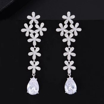 LARRAURI Long Dangle Drop Earrings Flower Cluster Blossom Cubic Zirconia Earrings for Women Fashion Engagement Party Jewelry
LARRAURI Long Dangle Drop Earrings Flower Cluster Blossom Cubic Zirconia Earrings for Women Fashion Engagement Party Jewelry
