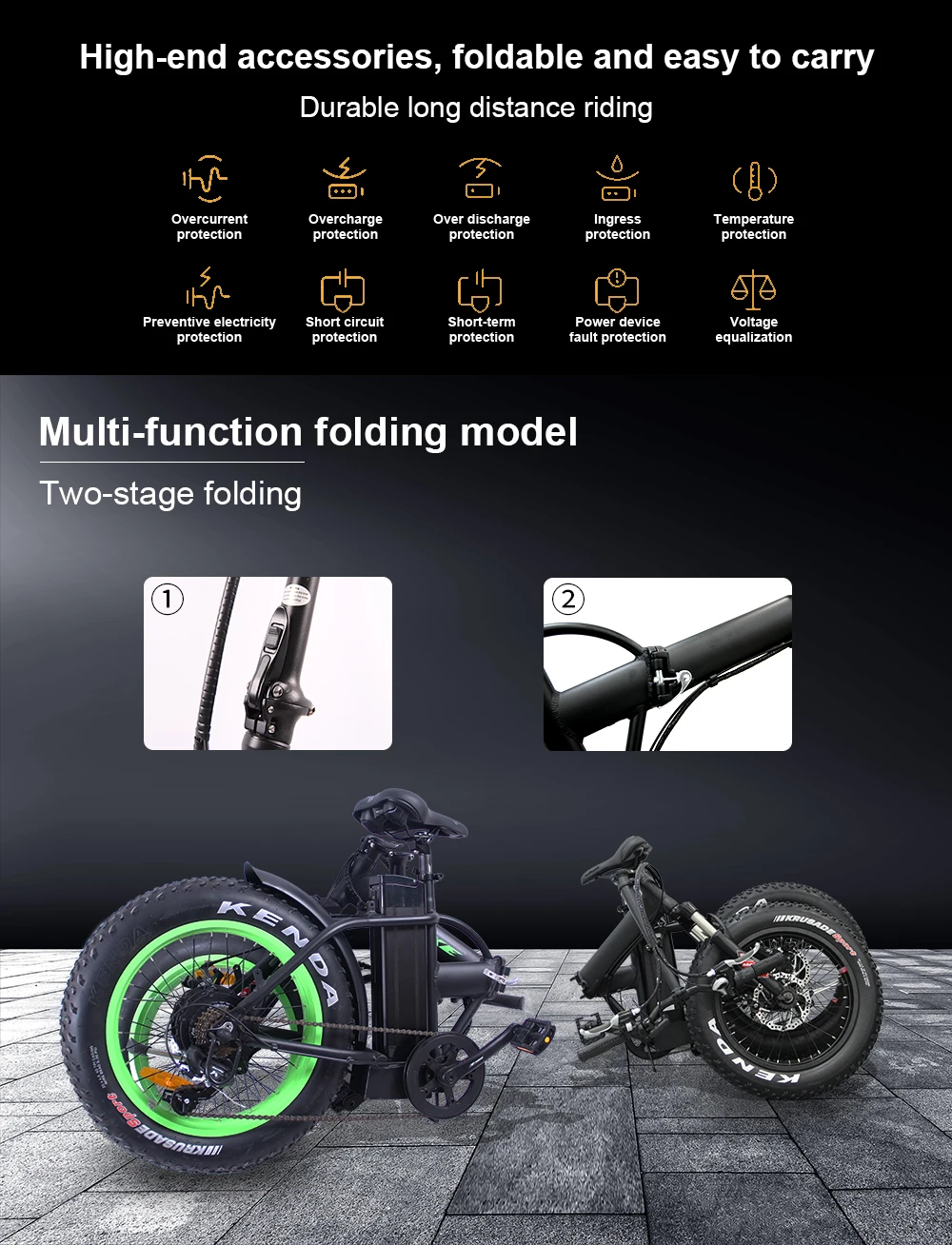Sale EZBIKE 20inch Electric bike 48V Lithium Battery Aluminum Alloy Folding electric Bicycle 500W Powerful Mountain Snow city ebike 13