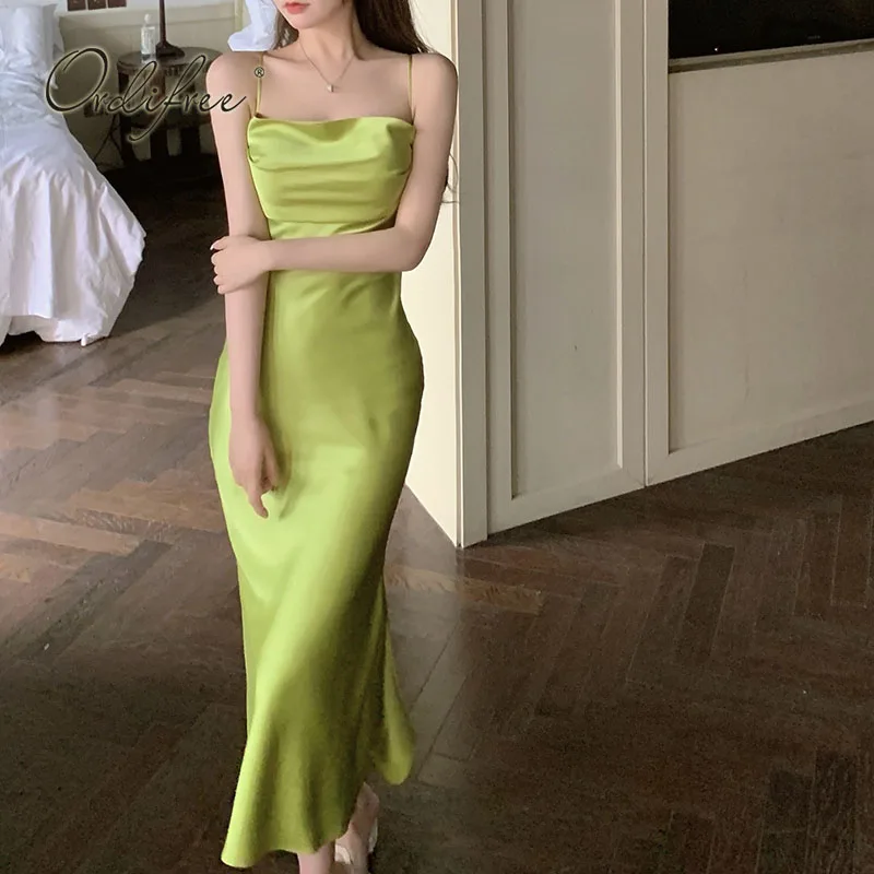 Ordifree 2022 Summer Women Satin Slip Dress Lace Up Vintage Slit Sexy Backless Long Party Dress
Ordifree 2022 Summer Women Satin Slip Dress Lace Up Vintage Slit Sexy Backless Long Party Dress