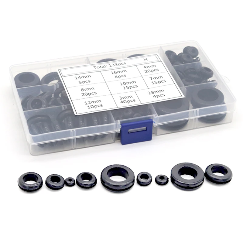 133pcs Assortment Waterproof Sealing Protect Wire Set Plugs Cables Electrical Grommet Kit 9 Sizes Conductor Gasket Ring Rubber
133pcs Assortment Waterproof Sealing Protect Wire Set Plugs Cables Electrical Grommet Kit 9 Sizes Conductor Gasket Ring Rubber