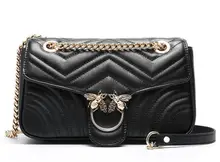 למעלה איכות אופנה חדש לגמרי שרשרת דש דבורה שקיות פרה עור נשים תיק אהוב כתף תיק tote ארנק Qs98(China)