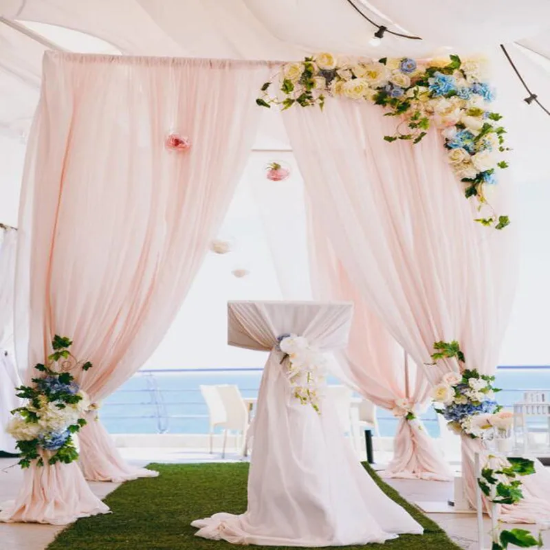 5m Wedding Party Curtain Organza Tulle Fabric Sheer Backdrop Swag I1Z5 B1W8 