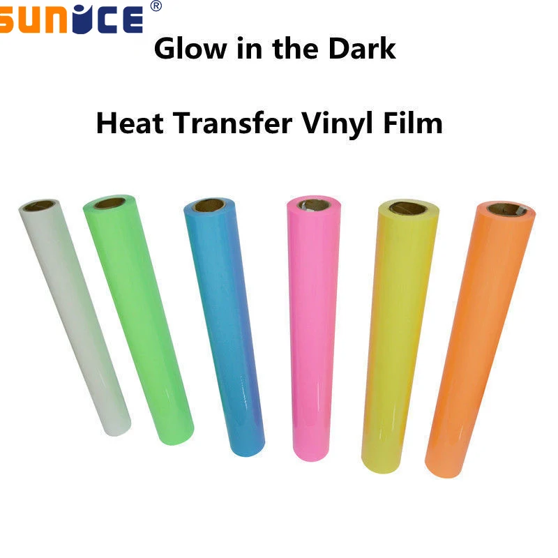

Sunice 0.5x2m HTV Heat Transfer Vinyl Film Glow in The Dark 7 Colors Iron on T-shirts Clothing For Cricut Garment Bag Hat DIY
