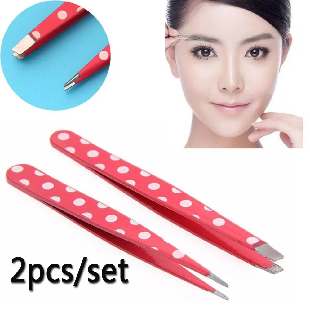 2Pcs Professional Beauty Slant Makeup Tools Stainless Steel Hair Removal Eyebrow Tweezer
2Pcs Professional Beauty Slant Makeup Tools Stainless Steel Hair Removal Eyebrow Tweezer