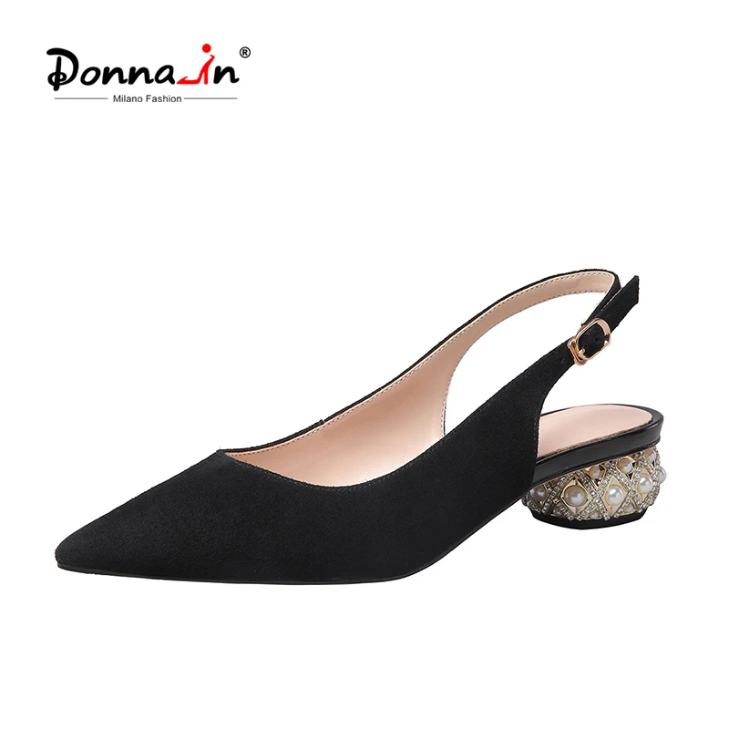Donna-in Designer Sandals Women Luxury Low Heel Shoes 2020 New Suede Pointed Toe Pearls Crystal Chunky Sandals Black Female shoe
Donna-in Designer Sandals Women Luxury Low Heel Shoes 2020 New Suede Pointed Toe Pearls Crystal Chunky Sandals Black Female shoe
