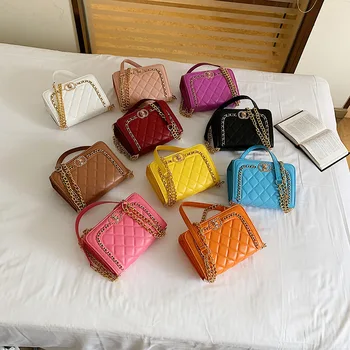 Cross Border 2020 New Style Fashion Korean-style Western Style Textured Graceful Versatile Rhombus Chain Shoulder Square Sling B
Cross Border 2020 New Style Fashion Korean-style Western Style Textured Graceful Versatile Rhombus Chain Shoulder Square Sling B