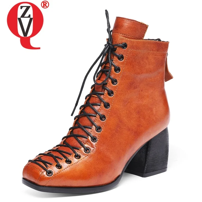 ZVQ high quality genuine leather ankle boots winter new fsahion square toe cross-tied zip plus size women shoes drop shipping
ZVQ high quality genuine leather ankle boots winter new fsahion square toe cross-tied zip plus size women shoes drop shipping