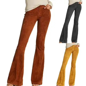 Women Retro Casual High Waist Solid Color Wide Leg Pants Bell-Bottom Trousers Fashion Lady Bell-Bottoms Flare Pant Female
Women Retro Casual High Waist Solid Color Wide Leg Pants Bell-Bottom Trousers Fashion Lady Bell-Bottoms Flare Pant Female