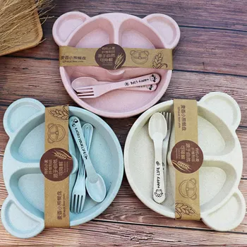 Baby bowl+spoon+fork Feeding Food Tableware Set Cartoon Bear Kids Dishes Eating Dinnerware Anti-hot Wheat Straw Training Plate1
Baby bowl+spoon+fork Feeding Food Tableware Set Cartoon Bear Kids Dishes Eating Dinnerware Anti-hot Wheat Straw Training Plate1