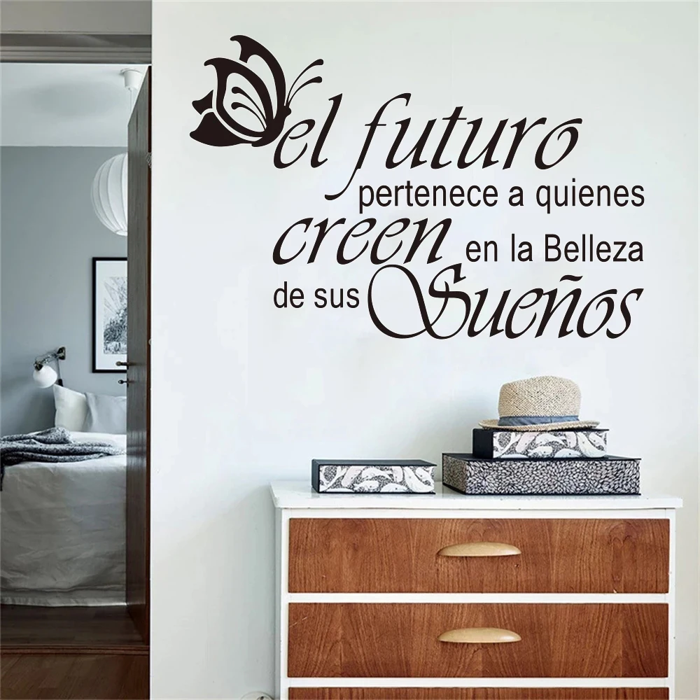 

Spain Vinyl Carving Wall Sticker Butterfly Letters Quote Decal Art Removable Wallpaper Fashion Home Decoration Painting