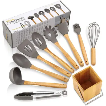 9Pcs/set Silicone Cooking Tools Kitchen Utensils Set Bamboo Handles Cooking Tool None Toxic Kitchen Gadgets Nonstick Cookware
9Pcs/set Silicone Cooking Tools Kitchen Utensils Set Bamboo Handles Cooking Tool None Toxic Kitchen Gadgets Nonstick Cookware