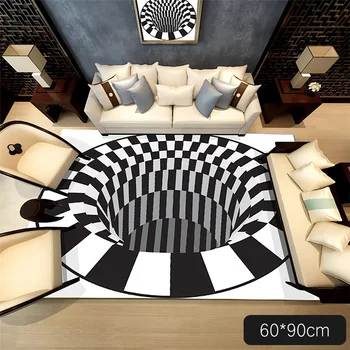 3D Solid Geometry Carpet Black White Stereo Mat Impression Printing Bottomless Hole Decor Carpet Home Decoration
3D Solid Geometry Carpet Black White Stereo Mat Impression Printing Bottomless Hole Decor Carpet Home Decoration