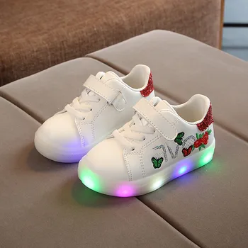 Embroidery Butterfly Flowers Little Girls Luminous Sports Shoes Casual Glitter Children's LED Light Sneakers Kids Toddler Shoes
Embroidery Butterfly Flowers Little Girls Luminous Sports Shoes Casual Glitter Children's LED Light Sneakers Kids Toddler Shoes