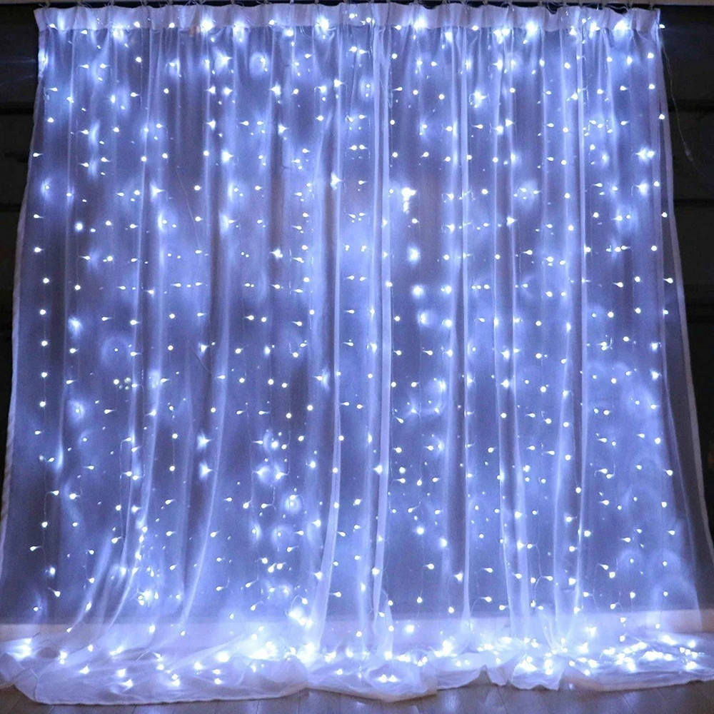 300LEDs 3mx3m LED Curtain String Lights USB Powered Remote Control 8 functions Christmas Wedding Living Room Decoration
300LEDs 3mx3m LED Curtain String Lights USB Powered Remote Control 8 functions Christmas Wedding Living Room Decoration