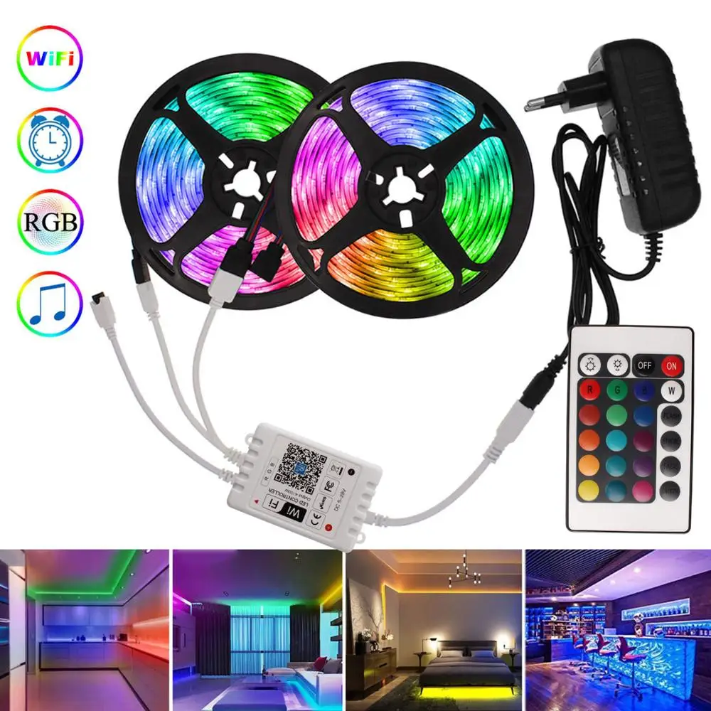 12V LED Strip Alexa Holiday Lighting Wifi Led Controller Smart Plugs RGB Tape Luminous Flexible Diode Tape SMD 5050 Neon Lights
12V LED Strip Alexa Holiday Lighting Wifi Led Controller Smart Plugs RGB Tape Luminous Flexible Diode Tape SMD 5050 Neon Lights