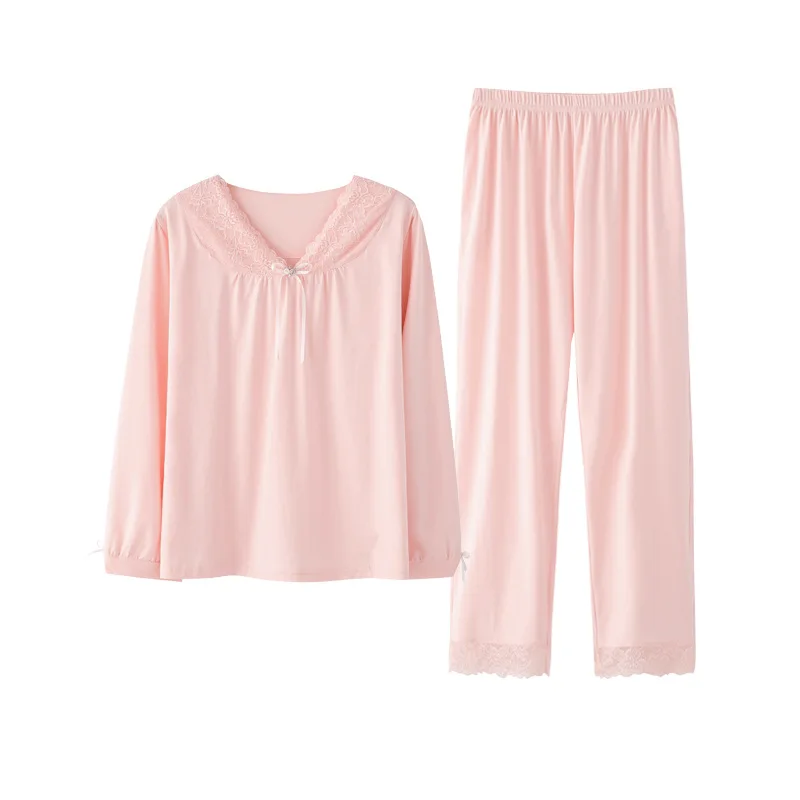 Women's Spring and Autumn Summer Thin Modal Long-Sleeved Cotton Pullover Tops Long Pants Homewear Set Pizama Damska
Women's Spring and Autumn Summer Thin Modal Long-Sleeved Cotton Pullover Tops Long Pants Homewear Set Pizama Damska