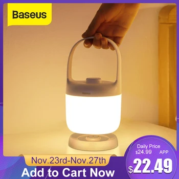 Baseus LED Night light Portable Touch Dimmable 3000-6000K Table Lamp Handle Rechargeable LED Light for Home Outdoors Bedside
Baseus LED Night light Portable Touch Dimmable 3000-6000K Table Lamp Handle Rechargeable LED Light for Home Outdoors Bedside