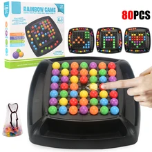 Rainbow Ball Matching Toy Colorful Fun Puzzle Chess Board Game with 80pcs Colored Beads Intelligent Brain Game Educational Toy
Rainbow Ball Matching Toy Colorful Fun Puzzle Chess Board Game with 80pcs Colored Beads Intelligent Brain Game Educational Toy