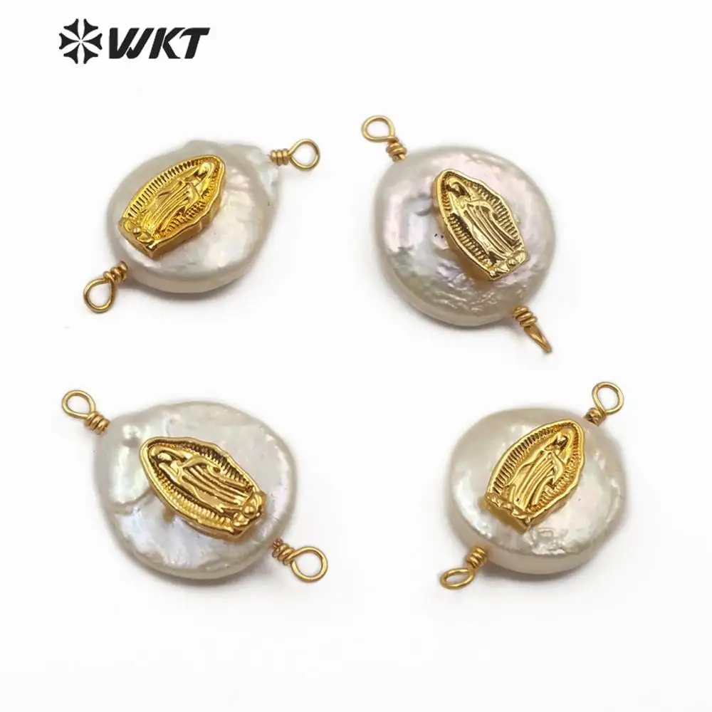 WT-MC278 Natural Freshwater Pearl Connector Blessed Virgin Mary CZ Pave Natural Pearl Charm Connector For Jewelry Making 
WT-MC278 Natural Freshwater Pearl Connector Blessed Virgin Mary CZ Pave Natural Pearl Charm Connector For Jewelry Making