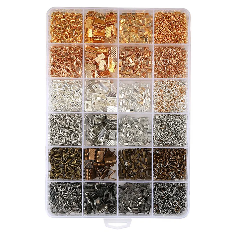 24 2460 Pcs / Box Jewelry Making Kit 6 Colors with Open Jump Ring Opening Ring Closed Ring Lobster Buckle
24 2460 Pcs / Box Jewelry Making Kit 6 Colors with Open Jump Ring Opening Ring Closed Ring Lobster Buckle