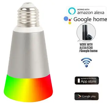 New LED Intelligent Bulb APP Remote WIFI Control Bulb Light Voice Control E27 LED RGB Smart Lamp Work With Alexa Google Home
New LED Intelligent Bulb APP Remote WIFI Control Bulb Light Voice Control E27 LED RGB Smart Lamp Work With Alexa Google Home