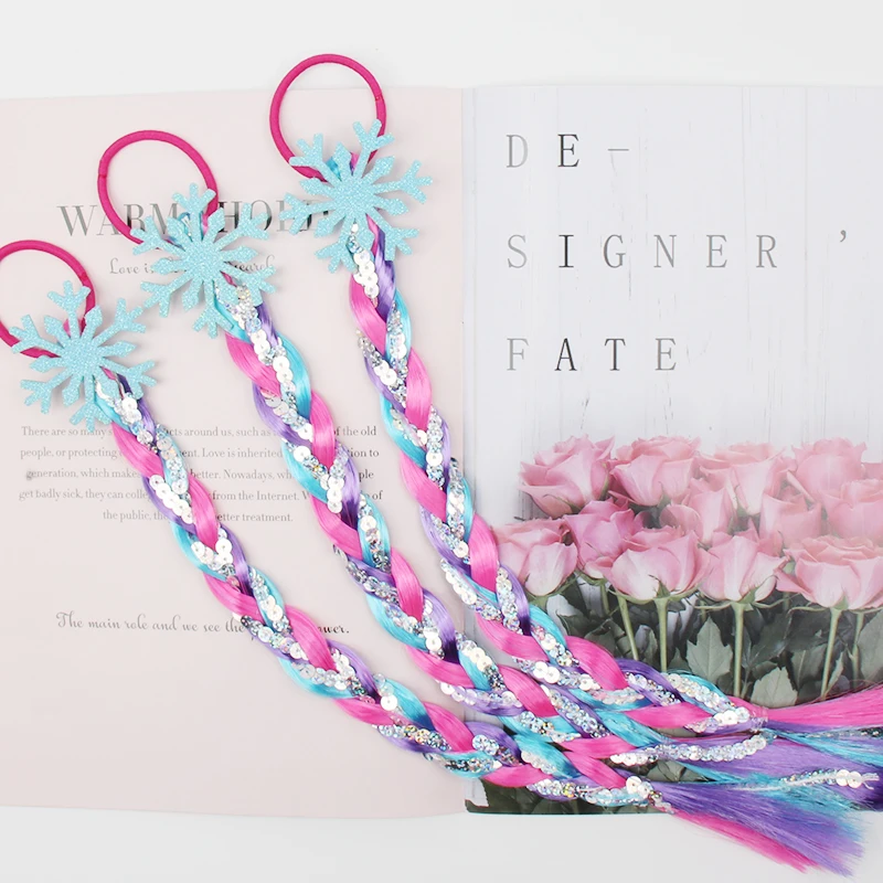 Christmas Pigtails Hair Bands for Girls Glitter Snowflake Long Braid with Sequin Colorful Wig Hair Tie Children Hair Accessories
Christmas Pigtails Hair Bands for Girls Glitter Snowflake Long Braid with Sequin Colorful Wig Hair Tie Children Hair Accessories