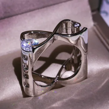 Creative Female Jewelry 925 Sterling Cubic Zirconia Silver Personalized Eight Shaped Ring Wedding Engagement Ring for Women 
Creative Female Jewelry 925 Sterling Cubic Zirconia Silver Personalized Eight Shaped Ring Wedding Engagement Ring for Women