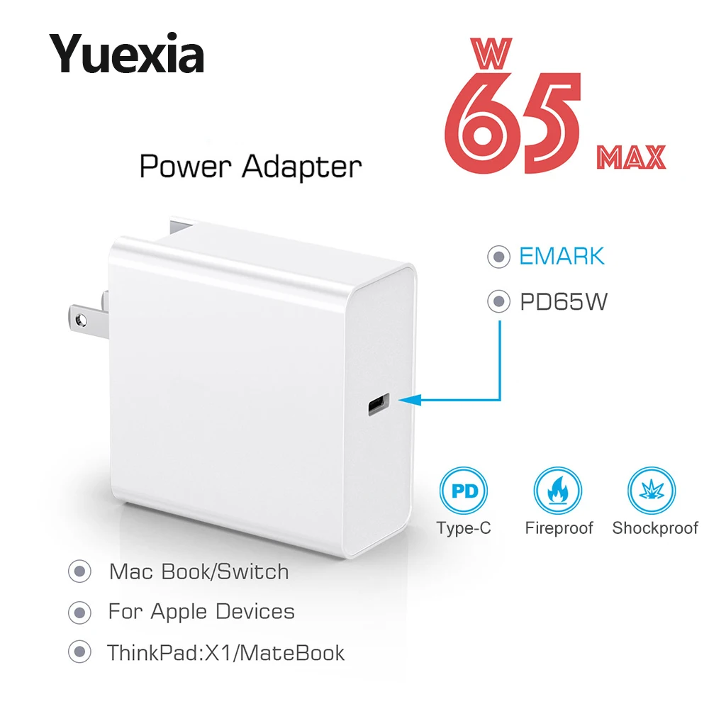 65W PD QC3.0 Quick Charger Adapter USB Type C Charge For iPhone Macbook Notebook For Samsung Switch Fast Wall Charger
65W PD QC3.0 Quick Charger Adapter USB Type C Charge For iPhone Macbook Notebook For Samsung Switch Fast Wall Charger
