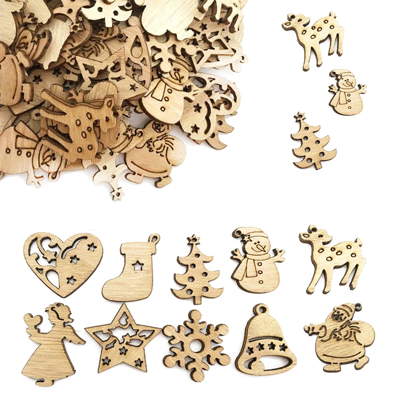 New Arrival Christmas Wooden Chip MDF Ornament Tree Santa Snowflake Christmas Home Party Decoration 50pcs/100pcs Optional
New Arrival Christmas Wooden Chip MDF Ornament Tree Santa Snowflake Christmas Home Party Decoration 50pcs/100pcs Optional