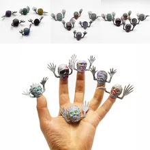 Neuheit Horrible Spielzeug 6 Stück Geister Kopf Maske Finger Puppet Storytelling Requisiten Ganze person Halloween spielzeug Juguete de bebe(China)