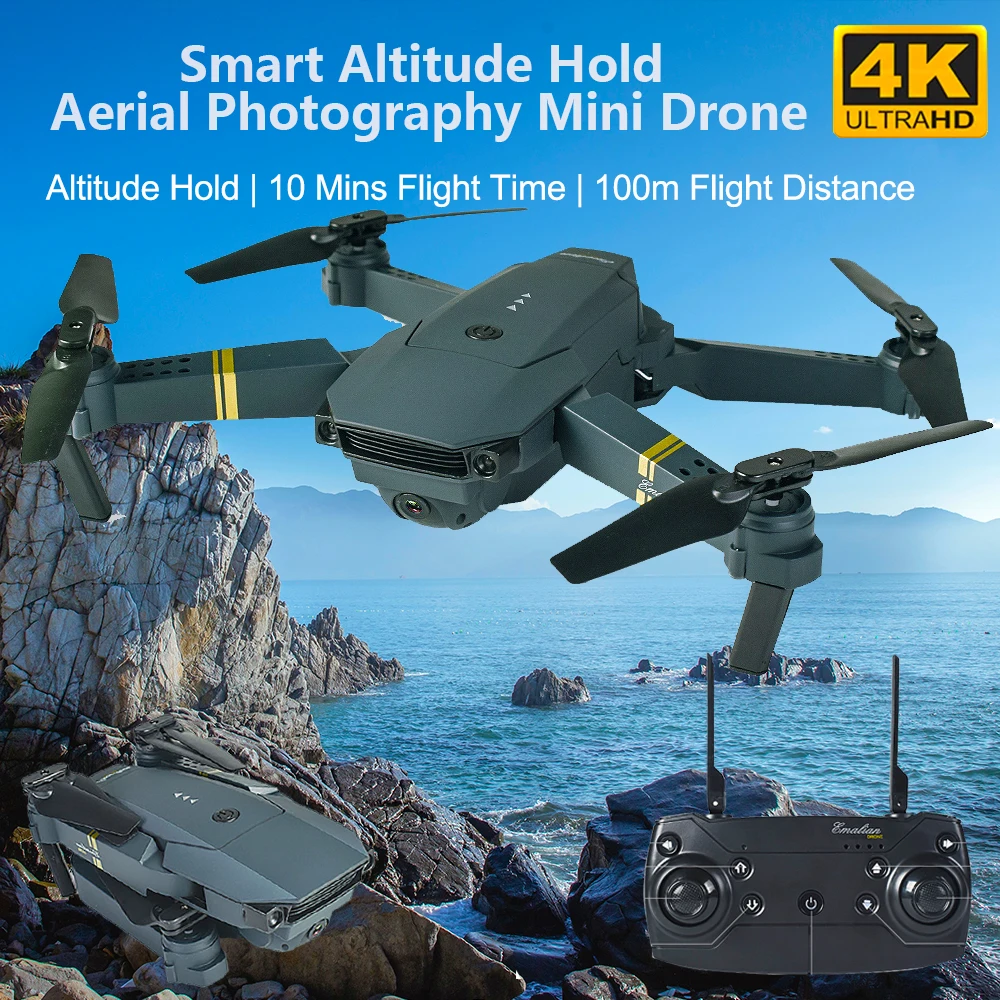 

Smart Altitude Hold Aerial Photography Mini Drone WIFI FPV With Wide Angle 4K Camera Foldable Arm RC Quadcopter RC Drone Pro RTF