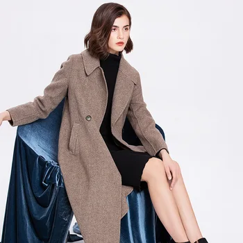 2019 Winter High End Handmade Long Thickened Double-Sided Cashmere Wool Coat Women European Loose Double-Breasted Woolen Jacket 
2019 Winter High End Handmade Long Thickened Double-Sided Cashmere Wool Coat Women European Loose Double-Breasted Woolen Jacket