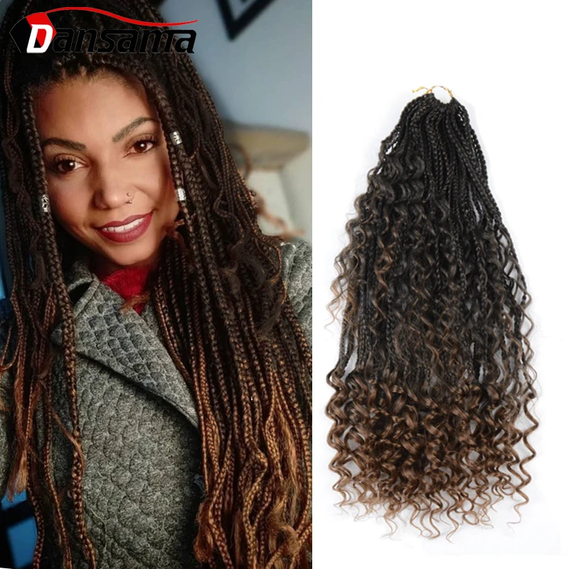 DANSAMA 18 INCH Box Braids Boho Crochet Braids Long Goddess Braids Hair Synthetic Extensions Curly Crotchet Hair 24 strands
DANSAMA 18 INCH Box Braids Boho Crochet Braids Long Goddess Braids Hair Synthetic Extensions Curly Crotchet Hair 24 strands