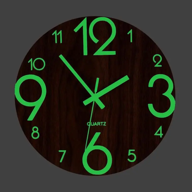 3D Luminous Wall Clock Brief Digital Number Quiet Hanging Clocks DIY Acrylic Glow Dark Modern Watches Night Lights Decoration | Дом и сад