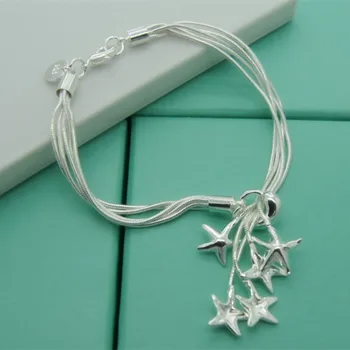 925 Sterling Silver Five Starfish Snake Chain Bracelet For Woman Charm Wedding Engagement Fashion Party Gift
925 Sterling Silver Five Starfish Snake Chain Bracelet For Woman Charm Wedding Engagement Fashion Party Gift