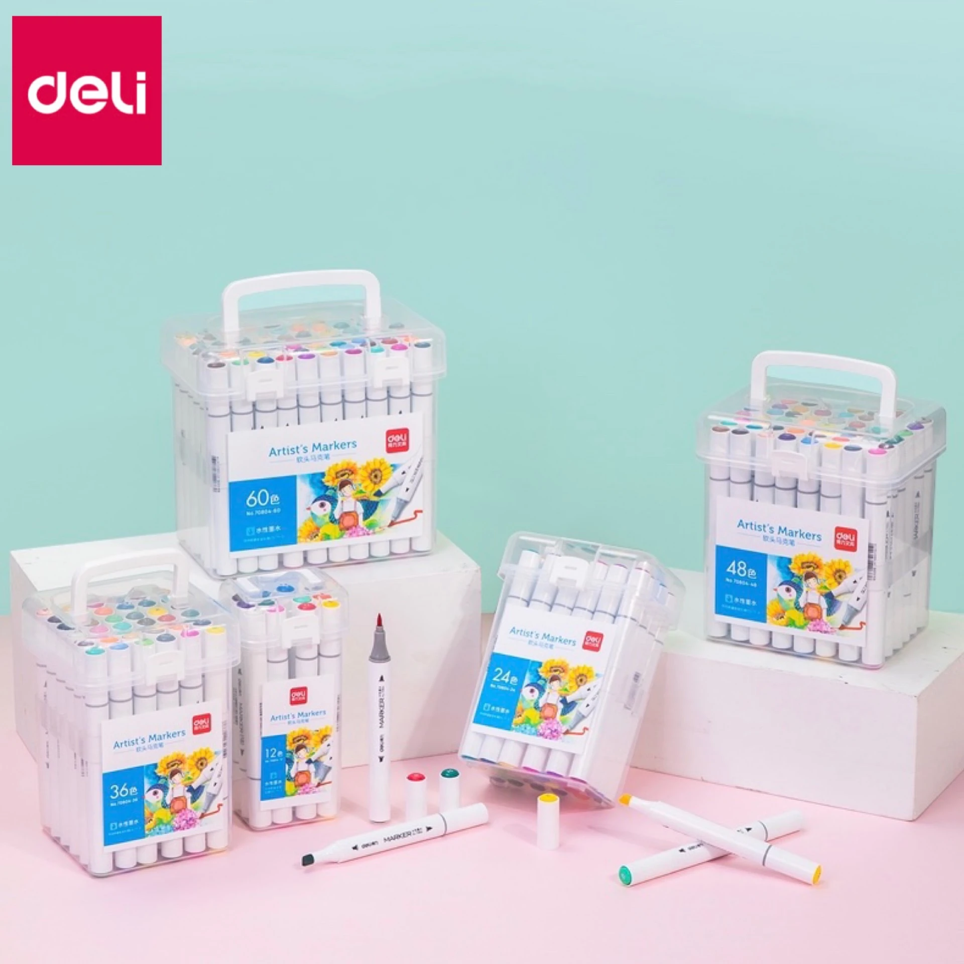 Deli Art Markers 12/24/36/48/60 Colors Double-headed Marker Pen Set Drawing Art Pens Kawaii Stationery Beautiful Prize for Kids
Deli Art Markers 12/24/36/48/60 Colors Double-headed Marker Pen Set Drawing Art Pens Kawaii Stationery Beautiful Prize for Kids