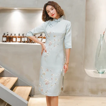 Knee Length Cheongsam Spring Traditional Chinese Style Women Button Qipao Classic Mandarin Collar Party Dress Vestidos M - 3XL
Knee Length Cheongsam Spring Traditional Chinese Style Women Button Qipao Classic Mandarin Collar Party Dress Vestidos M - 3XL