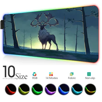 Forest deer RGB Mouse Pad Black Gamer Accessories Large LED MousePad XXL Gaming Desk Mats with Backlit computer mat for bears pc
Forest deer RGB Mouse Pad Black Gamer Accessories Large LED MousePad XXL Gaming Desk Mats with Backlit computer mat for bears pc