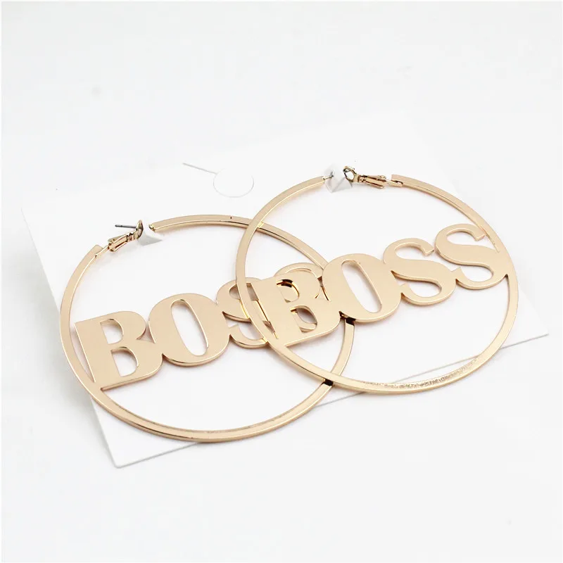 Женские серьги-кольца с буквами и надписями в стиле хип-хоп | Украшения