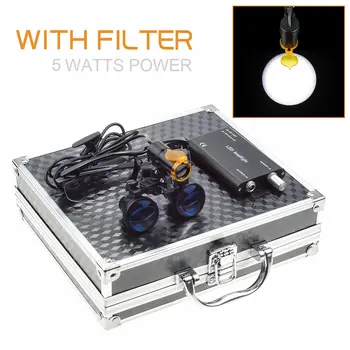 Dental Loupes Light Magnifying Glasses+5W Magnifying Lamp LED Headlight with Filter Aluminum Box 2.5X/3.5X Black
Dental Loupes Light Magnifying Glasses+5W Magnifying Lamp LED Headlight with Filter Aluminum Box 2.5X/3.5X Black