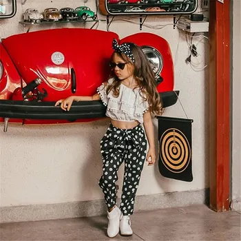 Kids Baby Girl Chiffon Batwing Sleeve O-Neck Tops Off-shoulder T shirt+Polka Dot Trousers Pants Outfit New Fashion
Kids Baby Girl Chiffon Batwing Sleeve O-Neck Tops Off-shoulder T shirt+Polka Dot Trousers Pants Outfit New Fashion