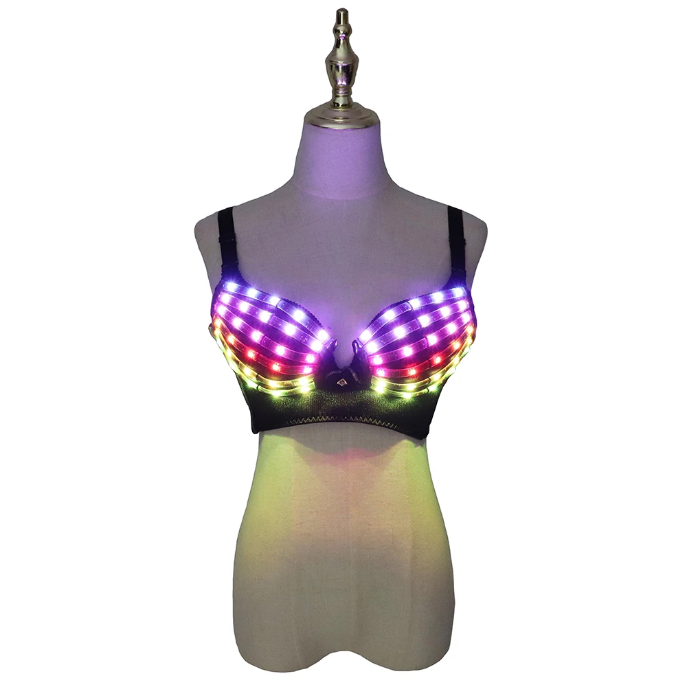 Full Color LED Bra Discolored Sexy Underwear Party Dress Belly Dance Light up Bra Luminous Costumes glowing bikini outfits
Full Color LED Bra Discolored Sexy Underwear Party Dress Belly Dance Light up Bra Luminous Costumes glowing bikini outfits