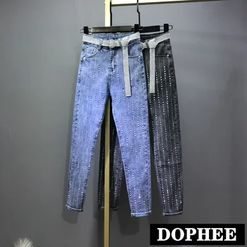 European Jeans Woman 2020 Spring New High-Waist Slim Vertical Striped Rhinestone Stretch Tight-Fit Denim Pants Long Trousers
European Jeans Woman 2020 Spring New High-Waist Slim Vertical Striped Rhinestone Stretch Tight-Fit Denim Pants Long Trousers
